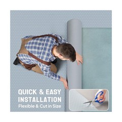 TUFFIOM 7.5×17 FT Garage Floor Mat, Coin Plate Sheet PVC Roll for Under Car P…