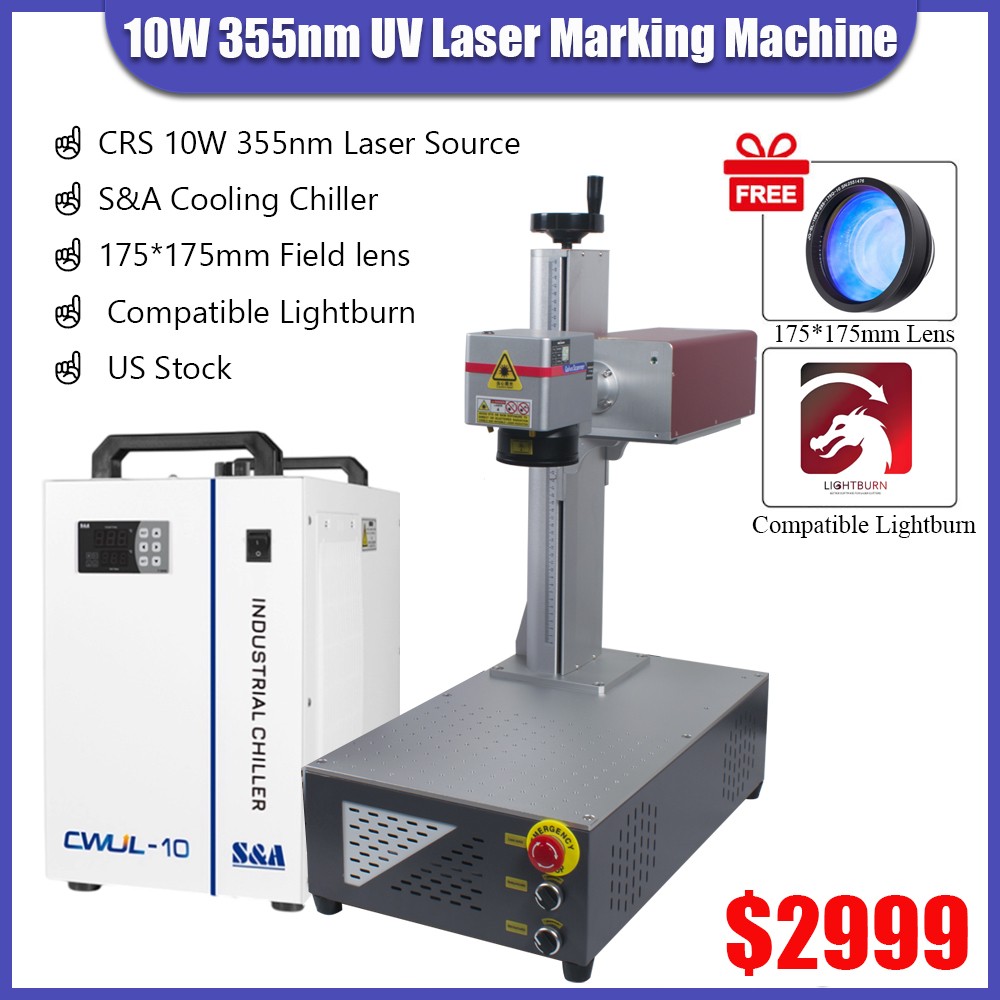 CRS 10W UV Laser Universal Marking Engraver Machine For Glass Metal Wood Acrylic
