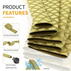 Waterproof Fish Scale Heat Shrink Tubing, 3.28ft Gold for Fishing Rods, Dia:30mm
