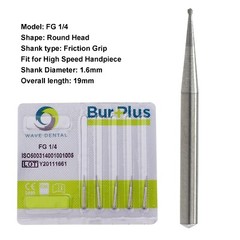 Wave Dental Surgical Carbide Burs High Speed Friction Grip Round Pear 330 25mm