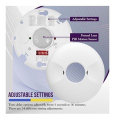 ENERLITES MPC-50L 24V PIR Ceiling Occupancy Sensor 360° 1200 Sq Ft – Open Box