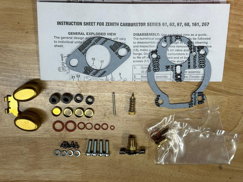 Zenith 61 / 161 series carburetor rebuild kit Allis Case Ford Farmall W/float