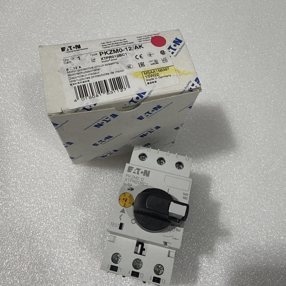 MSAA156397 EATON MOTOR PROTECTIVE XTPR012BC1 PKZM0-12/AK 8.12A NEW