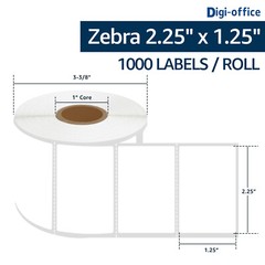 3Rolls 1000 Labels 2.25×1.25 Direct Thermal for Zebra LP 2824 2844 Eltron ZP450