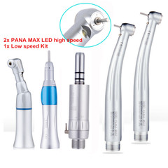 2PCS Dental LED High Speed Handpieces with Low Speed Handpiece Kit EX-203C B2 US