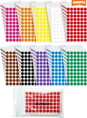 1/2 inches, Black, Blue, Brown, Green, Orange, Purple, Red, White, Yellow