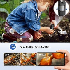TOMLOV WiFi 1000X Digital Microscope 1080P USB Coin Magnifier Camera for iPhone