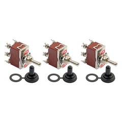 3pc 6Pin Heavy Duty Momentary DPDT ON/OFF/ON Toggle Switch 20A 125V Waterproof