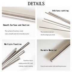 Tynulox 10Pcs 5/32″ × 6″ Length 304 Stainless Steel Rods, Metal Shaft Rod for…