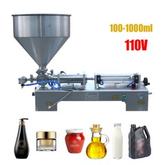 110V 100-1000ml Paste Liquid Piston Filler Heating Filling Machine Single Nozzle