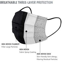 100/50/10 Pcs Black Face Mask Mouth Cover Protector Respirator Filter Kids Masks
