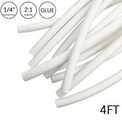 2:1 Heat Shrink Tubing Tube 1/4″ White Glue Waterproof Dual Wall Wires Wrap