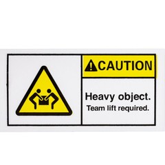 10 rolls 500 labels per roll 3”x1.5” CAUTION HEAVY OBJECT TEAM LIFT REQ. Labels