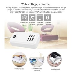 Multi 6 Port USB Hub Wall Charger Station Fast Charging Desktop AC Power Adapter