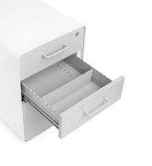 Stow 3-Drawer File Cabinet, Rolling White Gray By Poppin (NEW IN BOX)