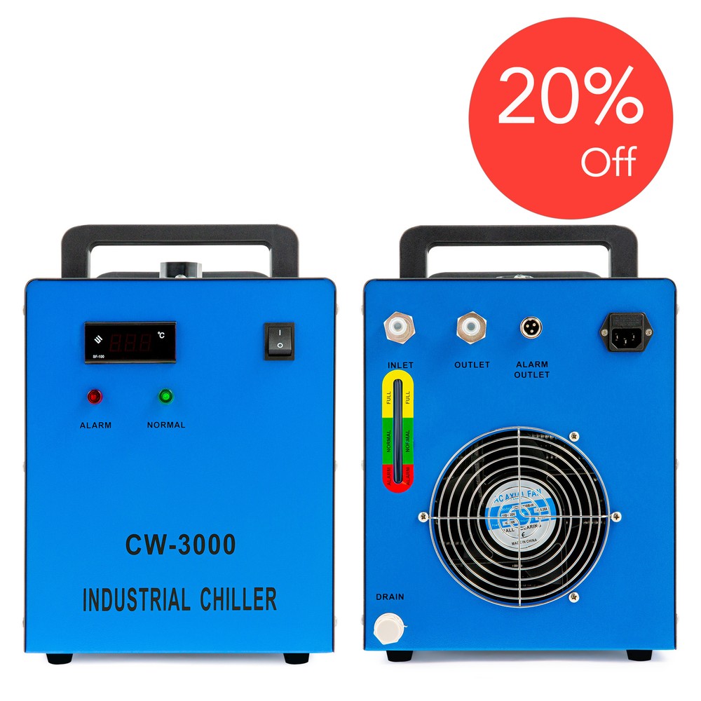 OMTech 9L Water Chiller CW-3000 for 40W 50W CO2 Laser Tubes CO2 Laser Engravers