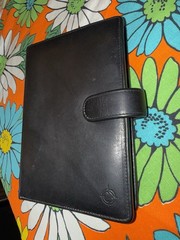 VTG Franklin Covey Black Compact Full Grain Nappa Genuine Leather 6 ring USA