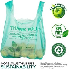 Biodegradable Plastic T-Shirt Shopping Bags 22×6.5×12 0.5 Mil Grocery Bulk