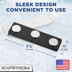 Premium Name Tag Magnets – 3 Pack, 1.75 X 0.5 Inches – Stronghold Neodymium Magn