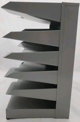 Horizontal Heavy Duty Metal Grey 6 Slot Desk / Wall File Tray ~New