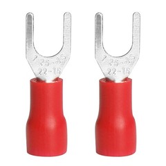 Litoexpe 200 Pcs 22-16 AWG Insulated Fork Spade Wire Connector, U Type Electr…
