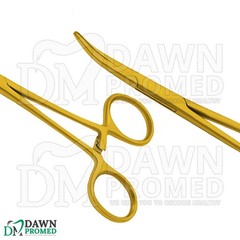 6 Pcs Kelly Hemostat Forceps 5.5″ Curved Full Gold Surgical Instruments Set