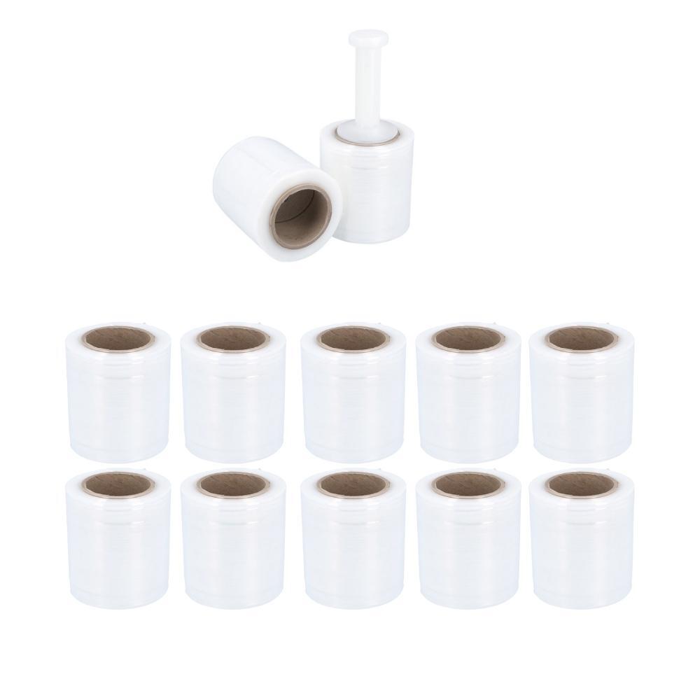 Mini Narrow Banding Stretch Wrap 4″x1000′ 90 Gauge Clear Shrink Film 24 Rolls