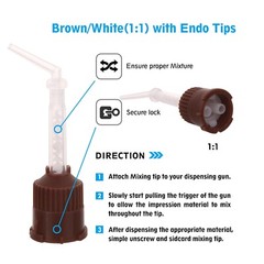 OneMed Dental Mixing Tips HP Brown with Endo Tips 50Pcs/Bag