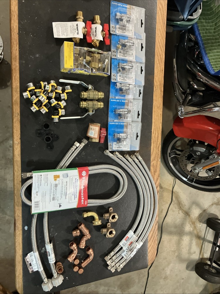 Copper brass stainless steel pipe fittings shufoffs ball valves and more lot