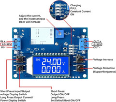 DC Adjustable Buck Converter,6.5-36V to 1.2V-32V 5A Adjustable Power Supply,5V