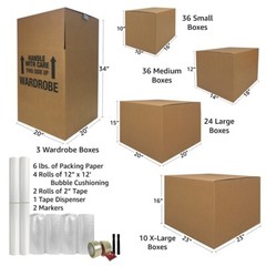 UBMOVE 9 Room Wardrobe Kit 106 Moving Boxes & Supplies