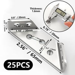 25PCS Universal Stainless Steel Furniture Corner Connector Brackets for Books…