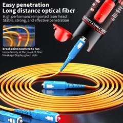 VFL Fiber Optic Tester Kit, FC to LC, 30-100km Visual Fault Locator
