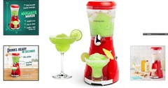 64 Oz Red Margarita & Slush Maker – Powerful Blender for Daiquiris & Smoothies