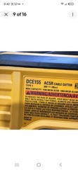 ⭐DeWalt DCE155 ACSR Cable Cutting Tool 20V with Battery & Charger USED⭐