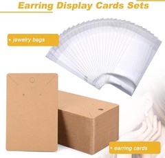 ovsor Works Great Earring Display Cards – 50 Count (Pack of 1), Brown