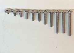 10-24 10-32 (3/16) Nickel Slotted Truss Head Wide chrome PICK YOUR SIZE (100/pk)