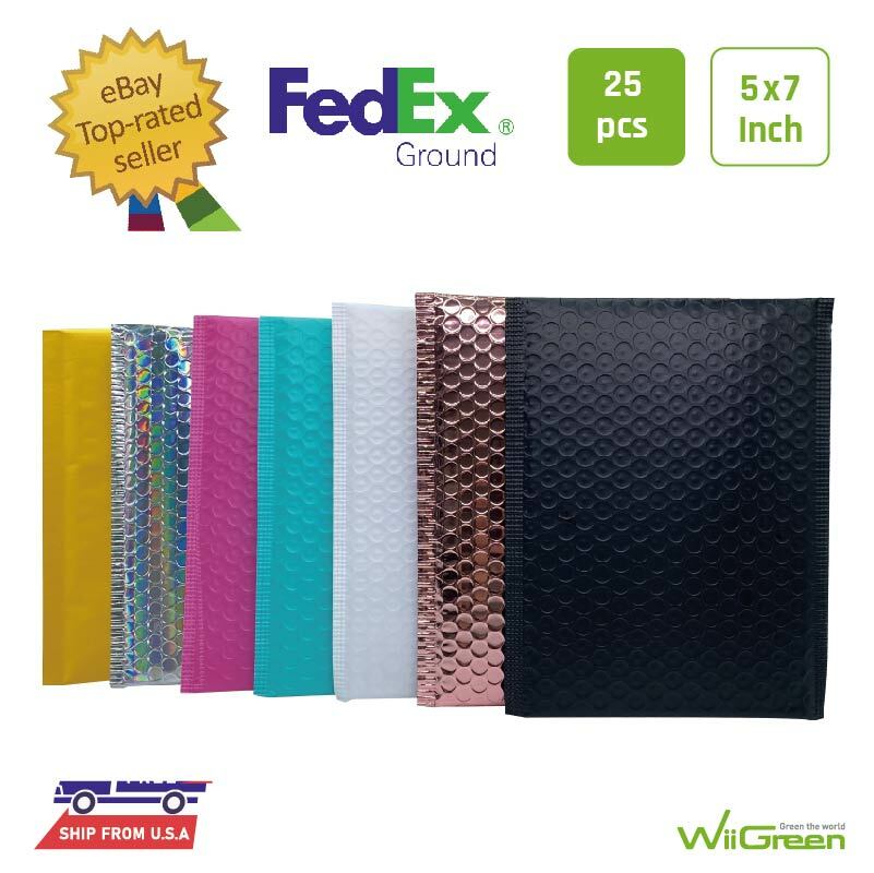 #000 25 PCS 5×7 in Poly / Paper Kraft Air Bubble Mailers Padded Envelopes Bags