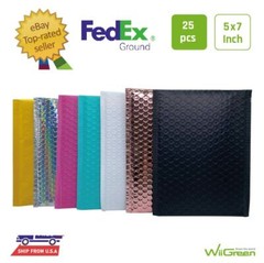 #000 25 PCS 5×7 in Poly / Paper Kraft Air Bubble Mailers Padded Envelopes Bags