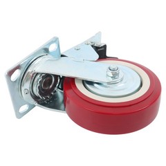 4Pcs Polyurethane 8″ × 2″ Heavy Duty Swivel Caster Wheel With Belt Brake Casters