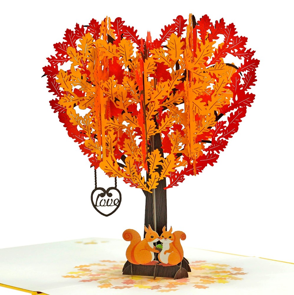 CUTPOPUP 3D Pop 5.9 inches x x 0.2 inches, Fall Heart Tree-6x6in