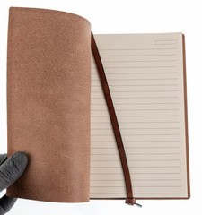 Borlino Italy Customized/Branded Journal for Justice HQ Leather 8.5x6in USED
