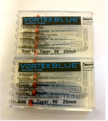 .06 Dentsply Tulsa Dental Vortex Blue Taper rotary files 21mm or 25mm 6files/pk