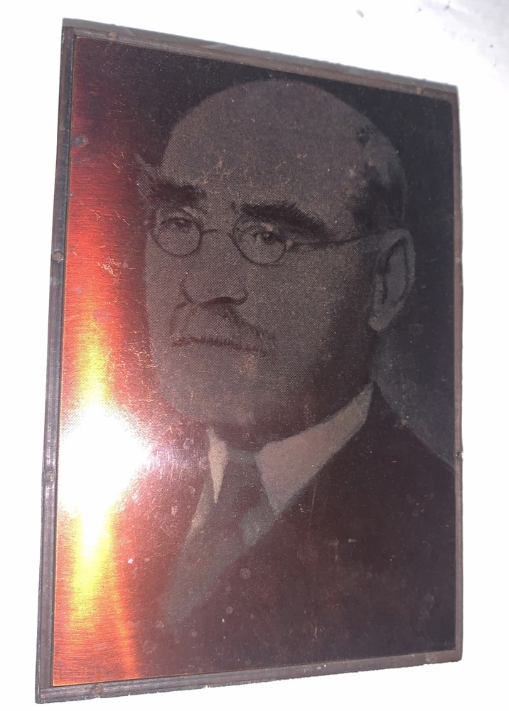 ANTIQUE 1900’s RUDYARD KIPLING COPPER PLATE ETCHING PRINTING BLOCK – PORTRAIT