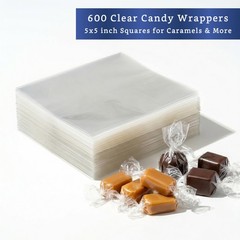 600pcs Clear Candy Wrappers 5 x 5inches Cellophane Candy Wrappers Wrapping P…