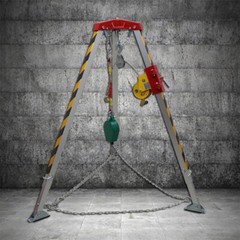 Confined Space Tripod Kit Emergency Rescue Aluminium Alloy 1200 Pounds 20 Meters