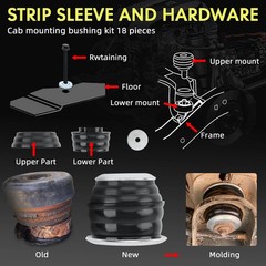 KF04058BK Body Cab Bushing Kits Body Mount Bushing Kit for 1999-2007 Ford Sup…