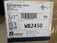 10 LOT NEW TOPAZ WB2450 DOUBLE GANG WEATHERPROOF OUTLET BOX 1/4” THREADED HOLES