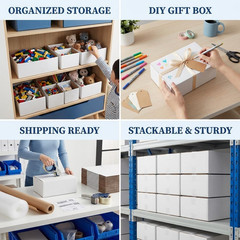 25 Pack Shipping Boxes 8X8X8, White Corrugated Cardboard Mailing Box for Busines