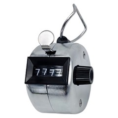 Metal Carnival Counter (4 Digit) Silver Colro Manual Hand Held Thumb Operated